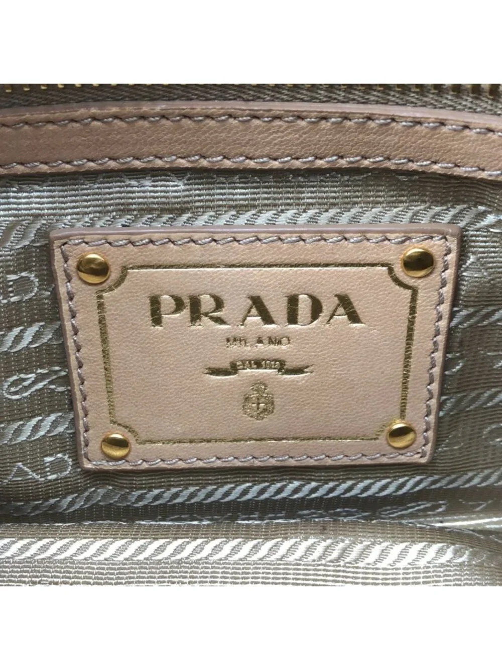 Prada Nappa Gaufre Chain Shoulder Bag Beige